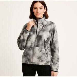 Soft Tie-Dye Fleece Quarter Zip Pullover No Boundaries S (3–5)